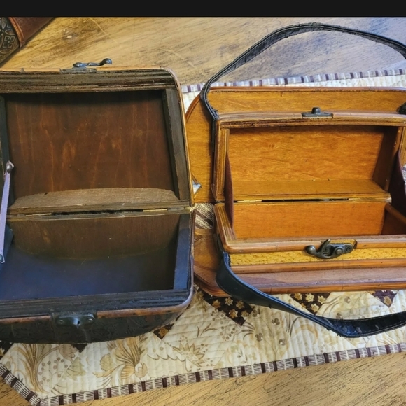 Wood, Bamboo,Metal Purses/Boxes/Decorative/Vintage, Lot of 4 - Picture 7 of 12